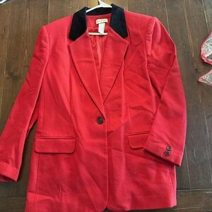 White Stag Red Blazer with Black Collar